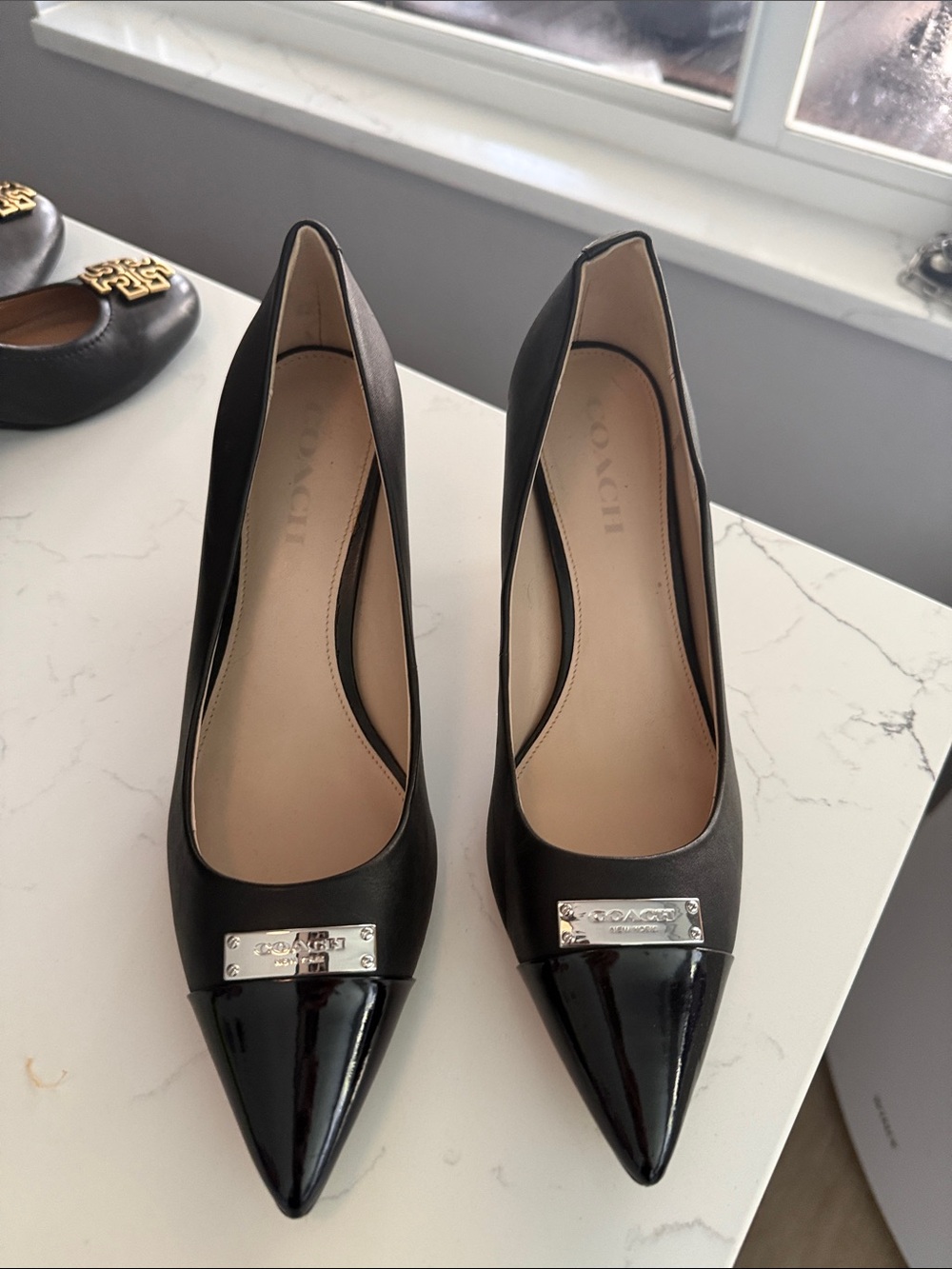 Coach Zan Black Leather Women's Pumps Size 9.5
